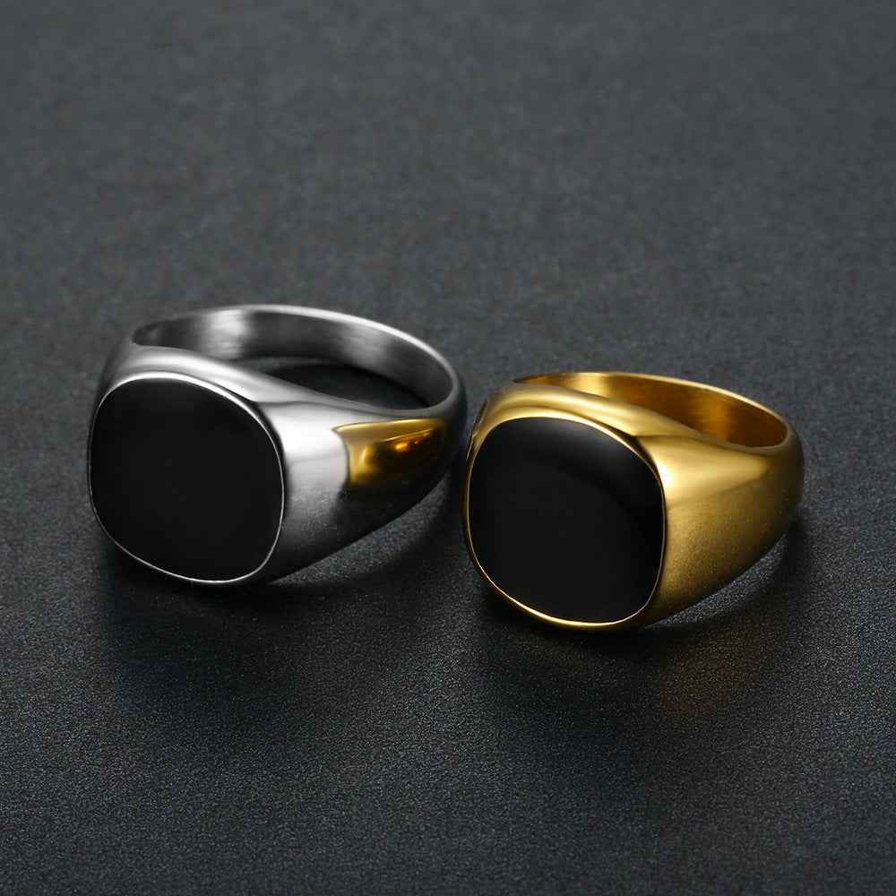 Coolx Black Square Men's Ring - Stylish Accessory for Modern Men